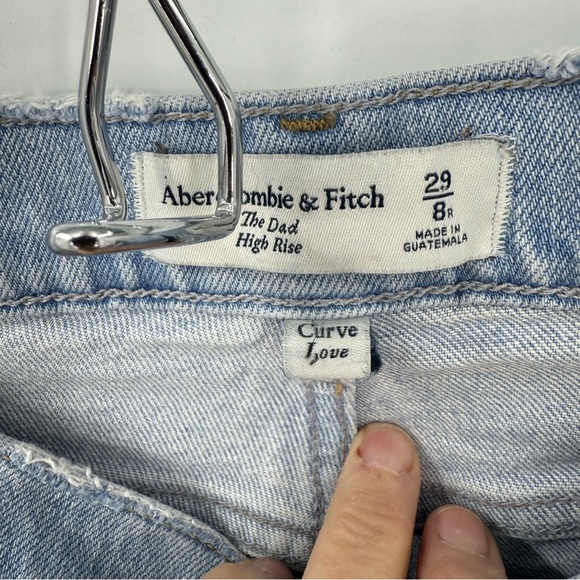 Abercrombie & Fitch The Dad High Rise curve love criss-cross waist jeans 8/29 - Picture 11 of 16